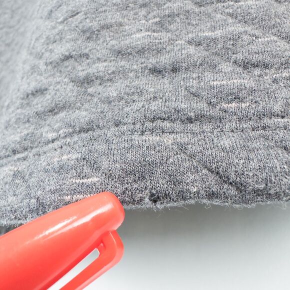 LL Bean Quilted Pullover Sweatshirt Womens Petite Large Dark Gray Mock Neck - Picture 13 of 16